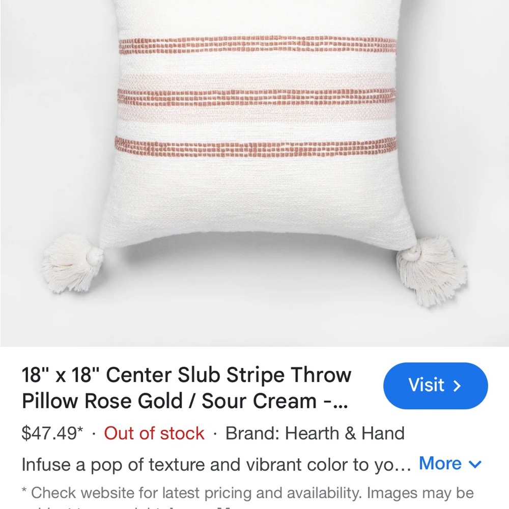 Hearth & Hand Rose Gold and Sour Cream Set Accent Pillows